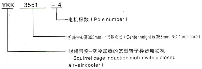 YKK系列(H355-1000)高压YR4504-4三相异步电机西安泰富西玛电机型号说明